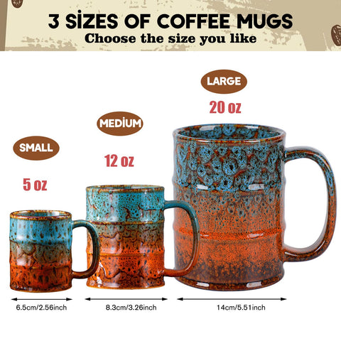 LGQ mug showcases colorful glaze variation adding personality to your desk.