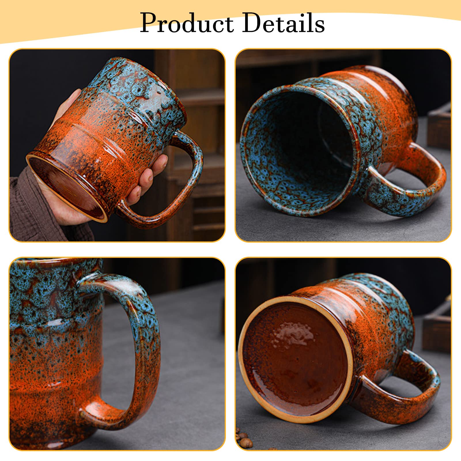 LGQ tall mug features a comfortable handle for easy grip and steady sipping.