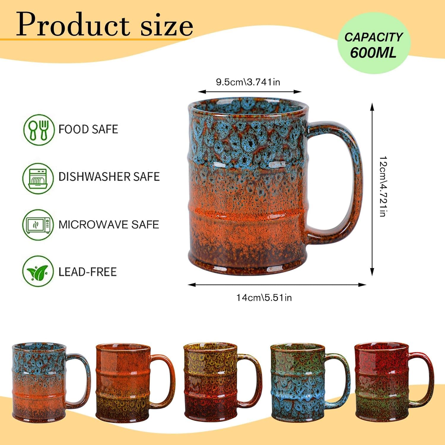 LGQ mug highlights sturdy ceramic construction for reliable daily use.