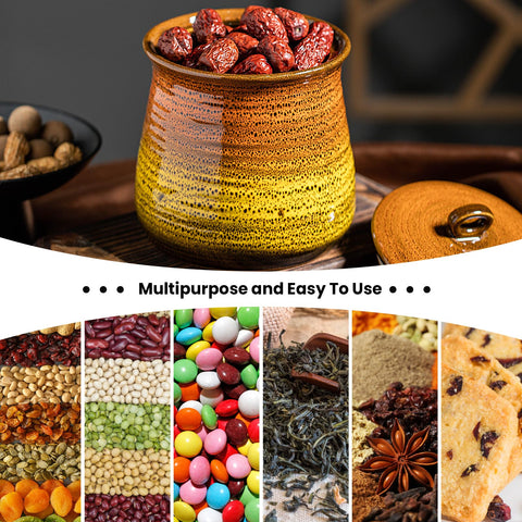 LGQ coffee and tea canister showcases kiln glaze color.