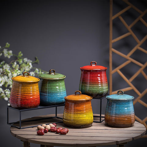 LGQ kiln glaze ceramic jar shows handmade durability and style.
