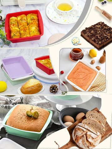 LGQUK nonstick silicone bakeware for easy food release after baking.