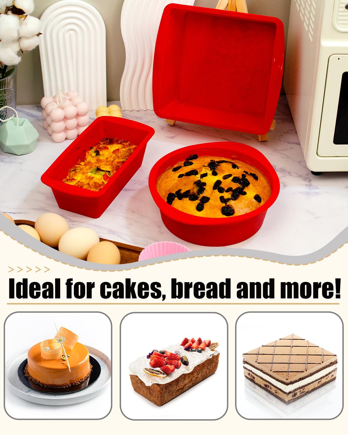 LGQUK bakeware close-up shows flexible surface for easy storage.
