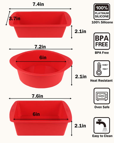 LGQUK silicone round cake pan with nonstick surface for easy release.