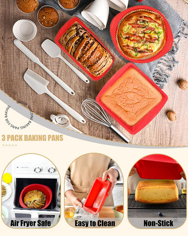 LGQUK silicone square cake pan versatile bakeware for cakes and more.