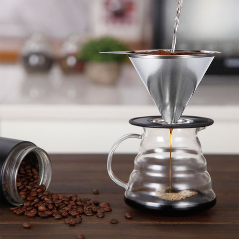 LHS coffee dripper in use over a mug ready to brew