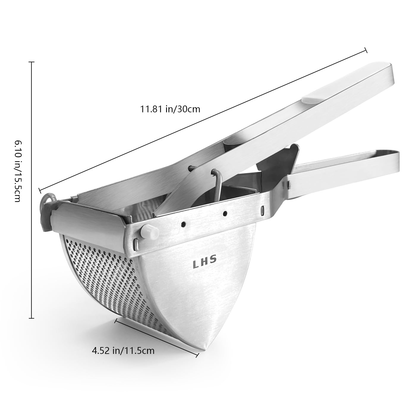 LHS multi-functional press enables mashed fruits and vegetables beyond potatoes.