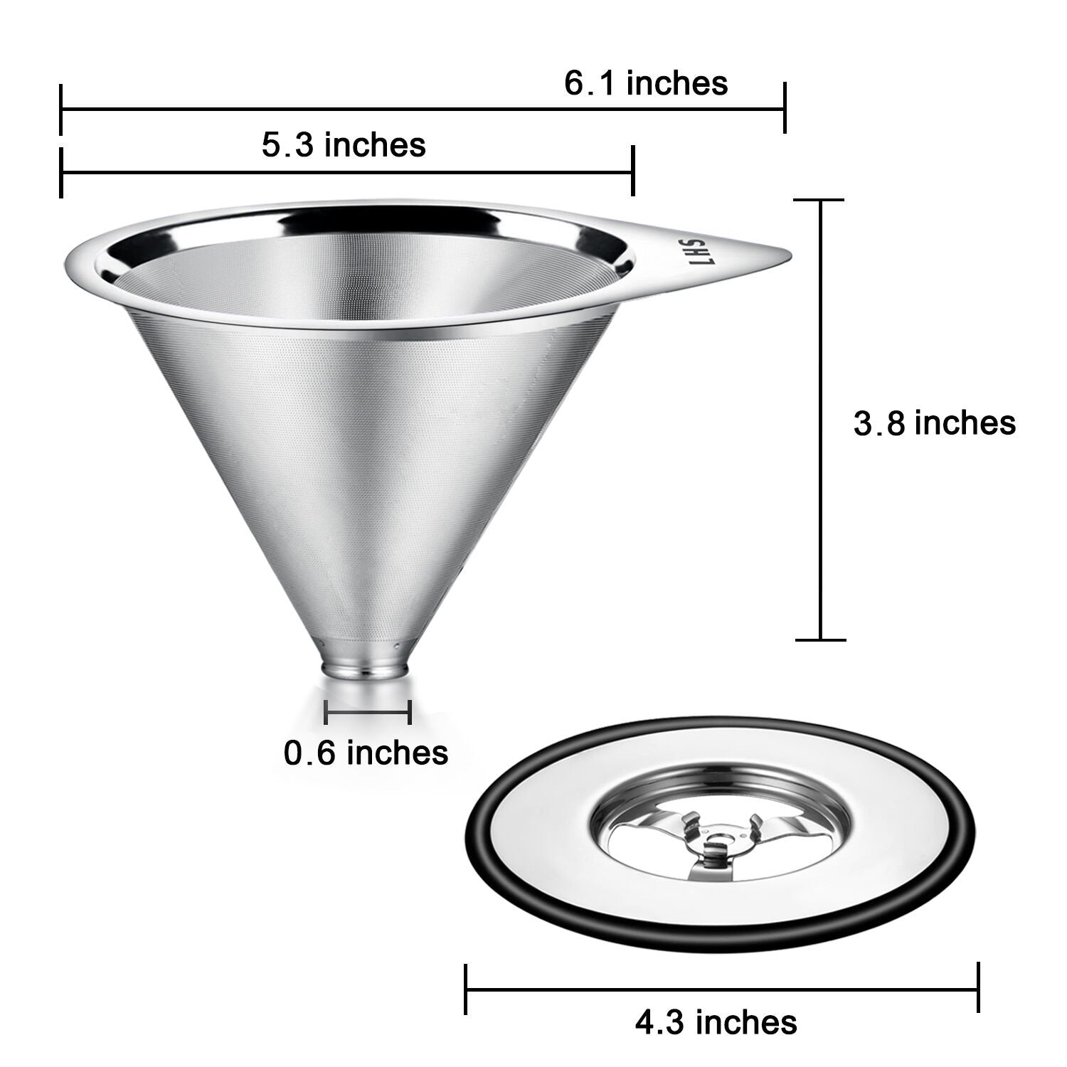 LHS portable coffee dripper for home, work, or travel brewing
