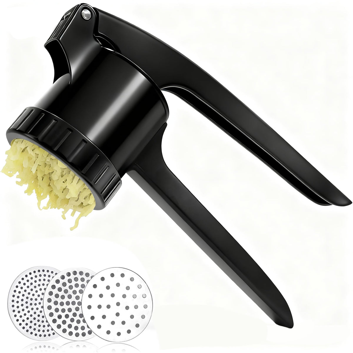 LHS Potato Ricer with interchangeable discs for versatile mashing textures