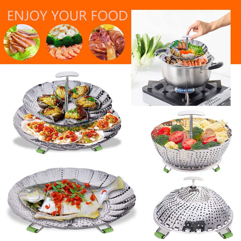 LHS Steamer Basket double-layer mode saves space.