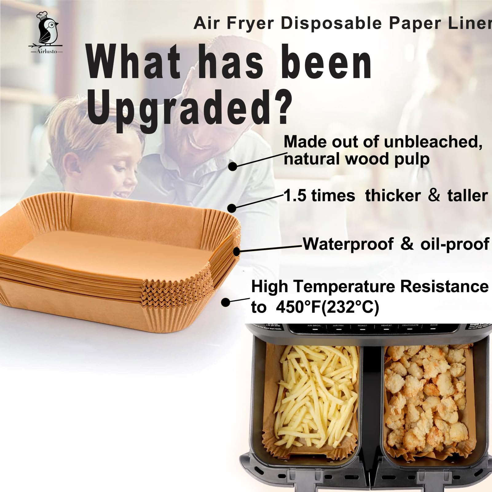 LHSHAD dual-basket liners for Ninja streamline prep and reduce residue.