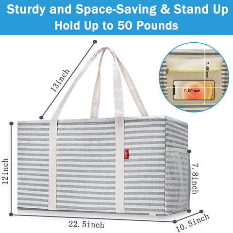 LHZK 46L capacity tote suitable for groceries and gear.
