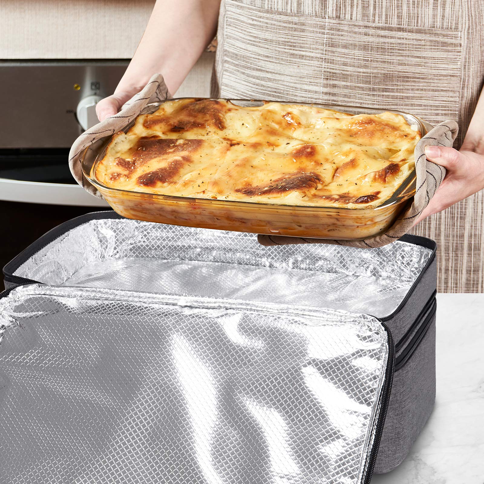 LHZK fits 11x15 or 9x13 baking dishes for versatile entertaining