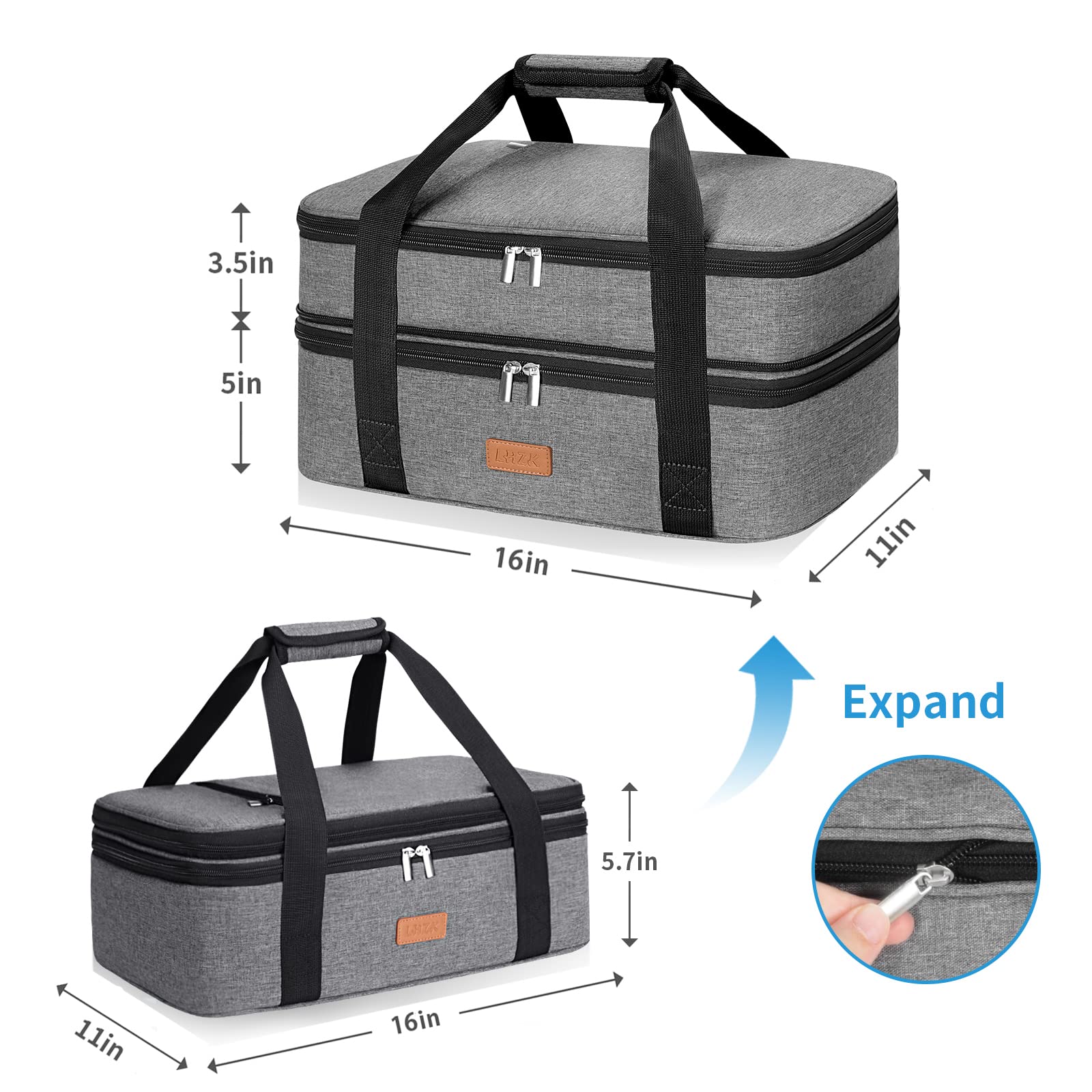 LHZK padded handles provide comfortable, secure carrying on busy outings