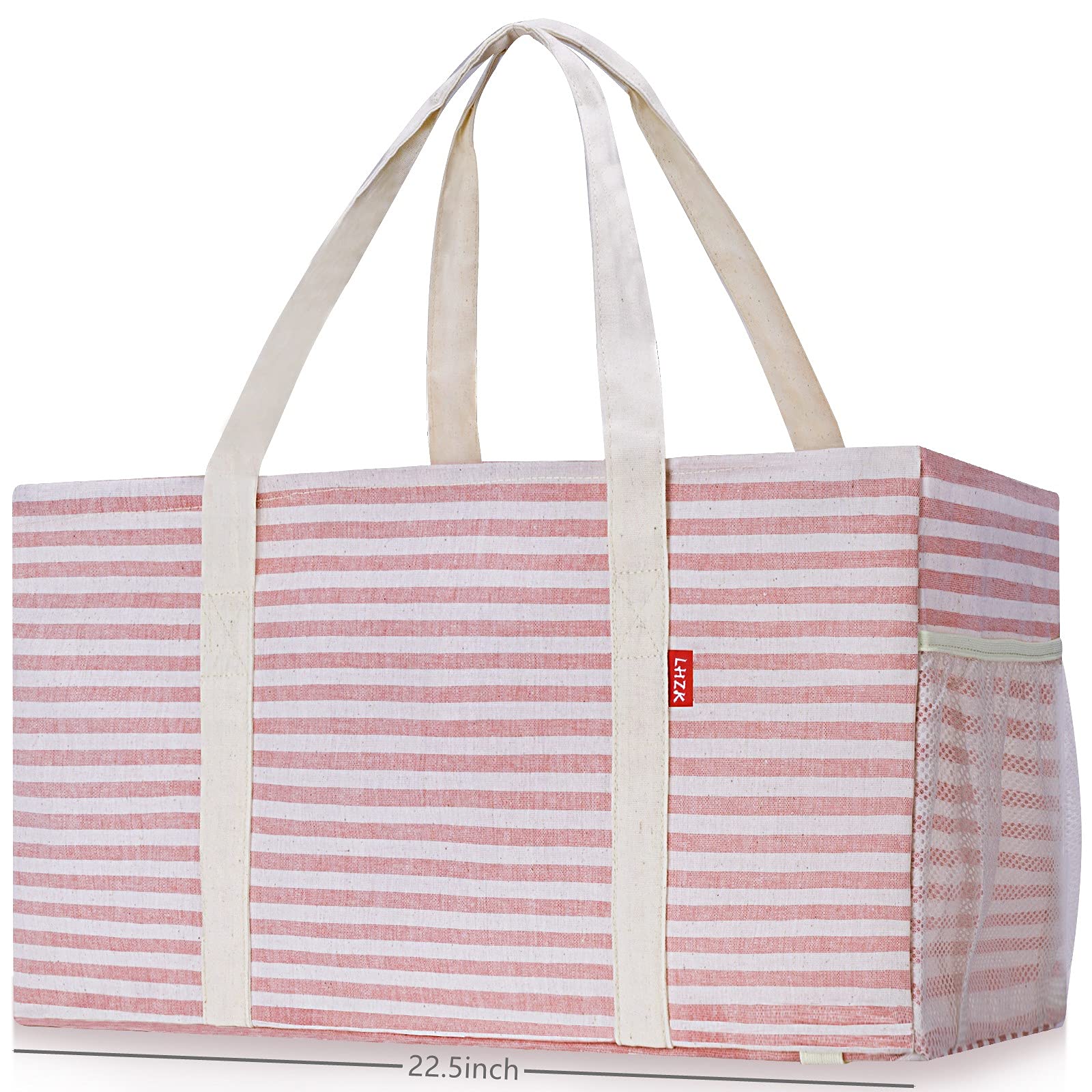LHZK standing extra large tote bag with upright design for easy grocery loading.