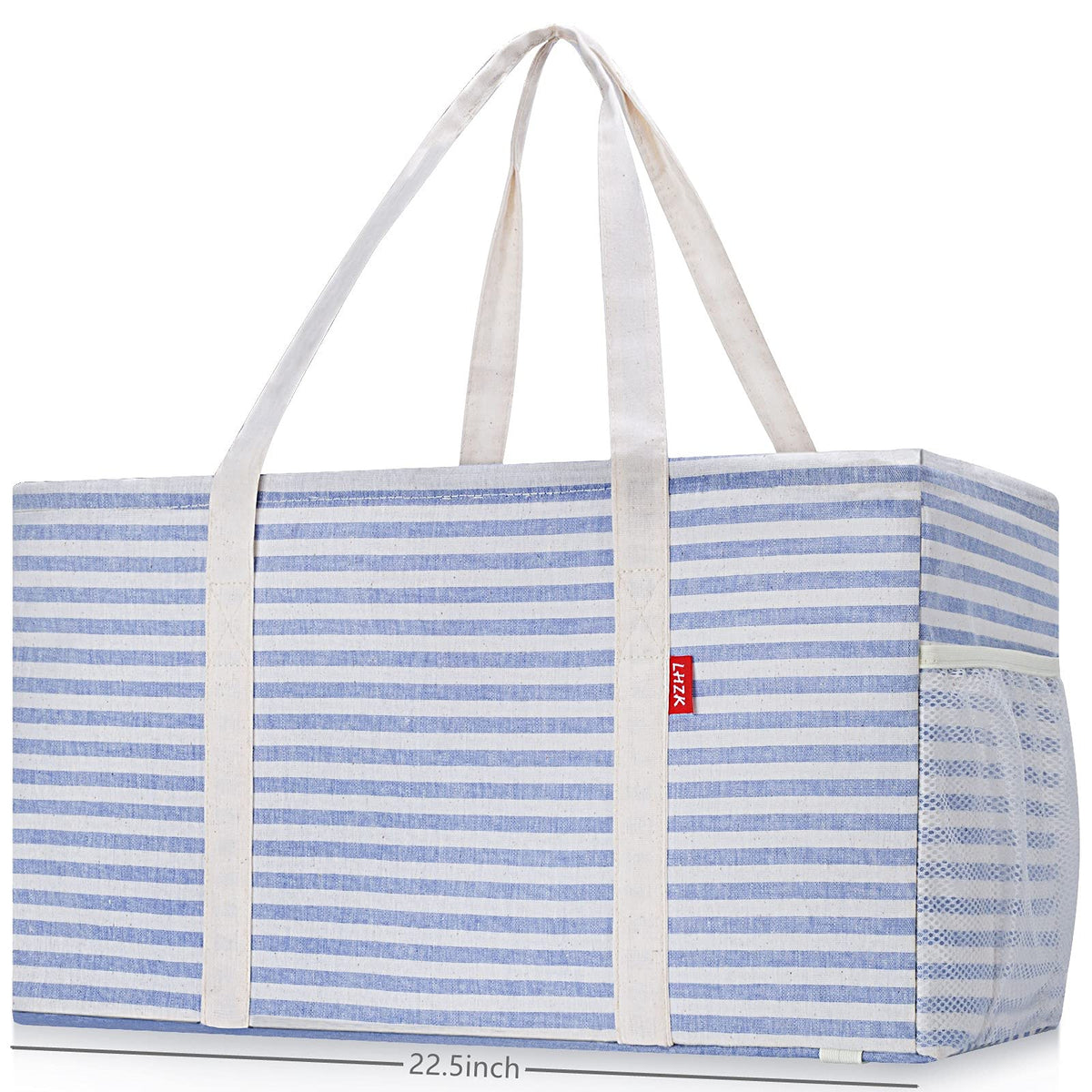 LHZK standing utility tote bag with stand up design for easy loading and organizing groceries
