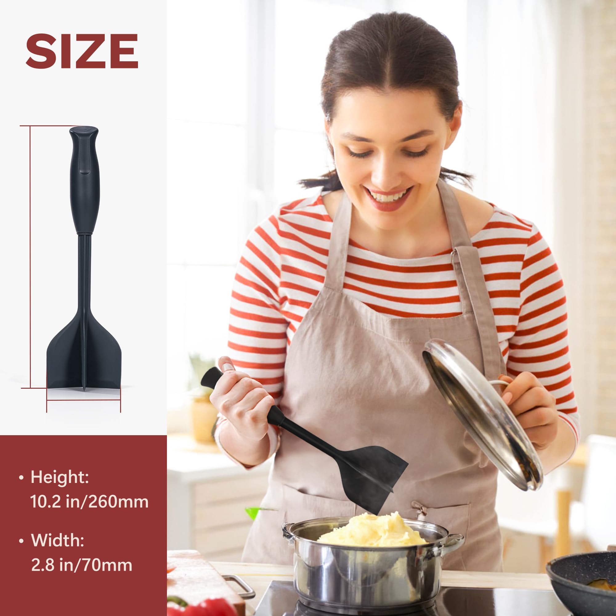 Li Zhao heat-resistant nylon masher safe up to 430F for versatile cooking
