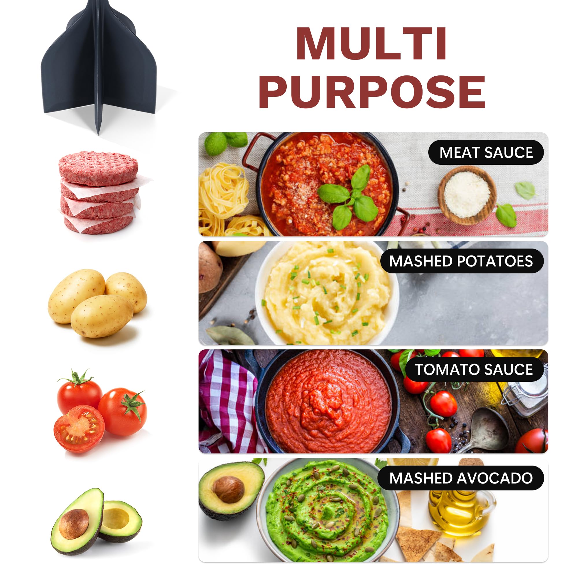 Li Zhao meat masher with nylon body and non-slip handle for stable operation
