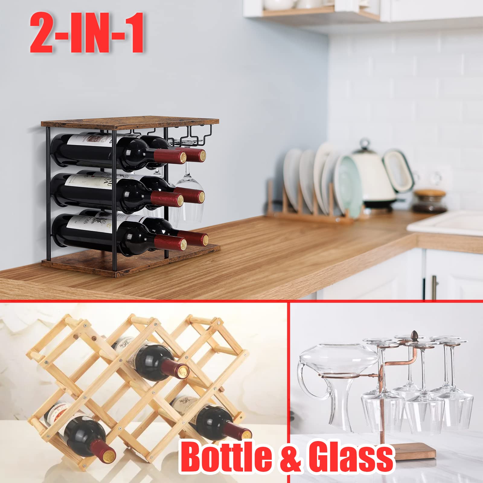 LIANTRAL wine rack easy to assemble with included hardware