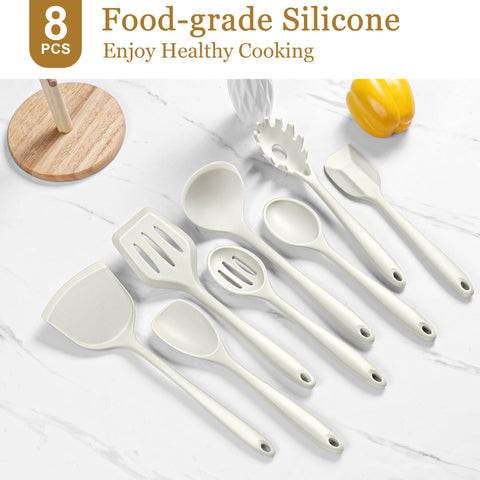 LIANYU silicone slotted spoon ideal for draining and serving