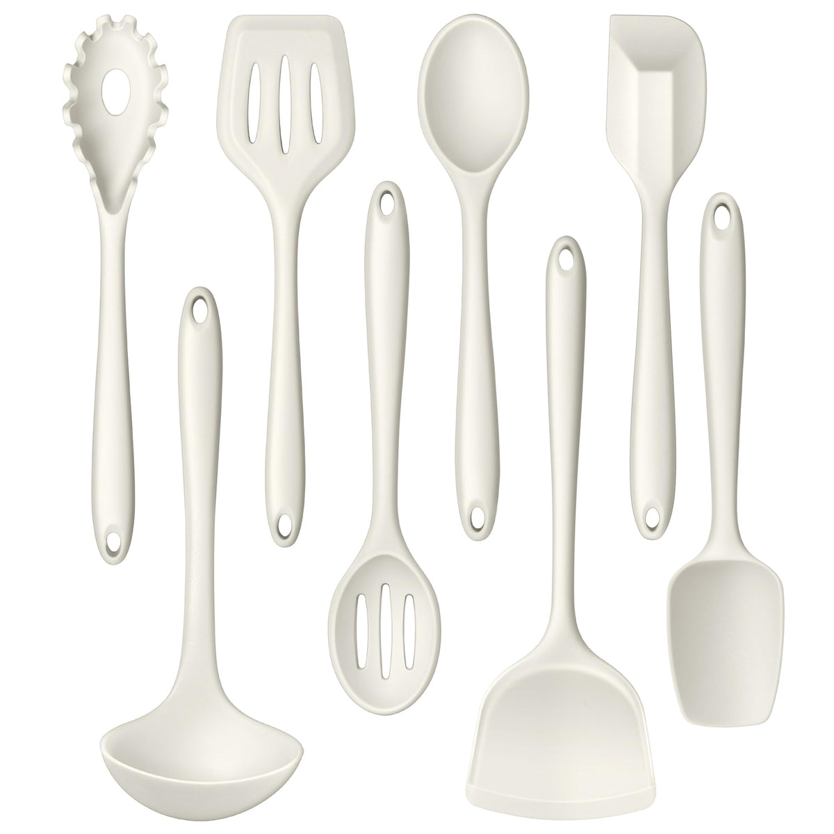 LIANYU silicone slotted turner for nonstick cookware protection