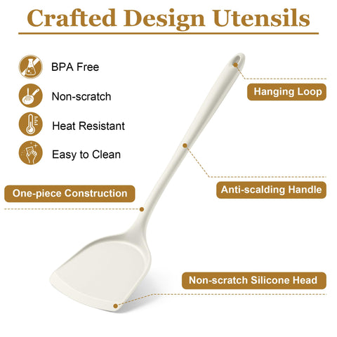 LIANYU silicone solid spoon gentle on nonstick pans