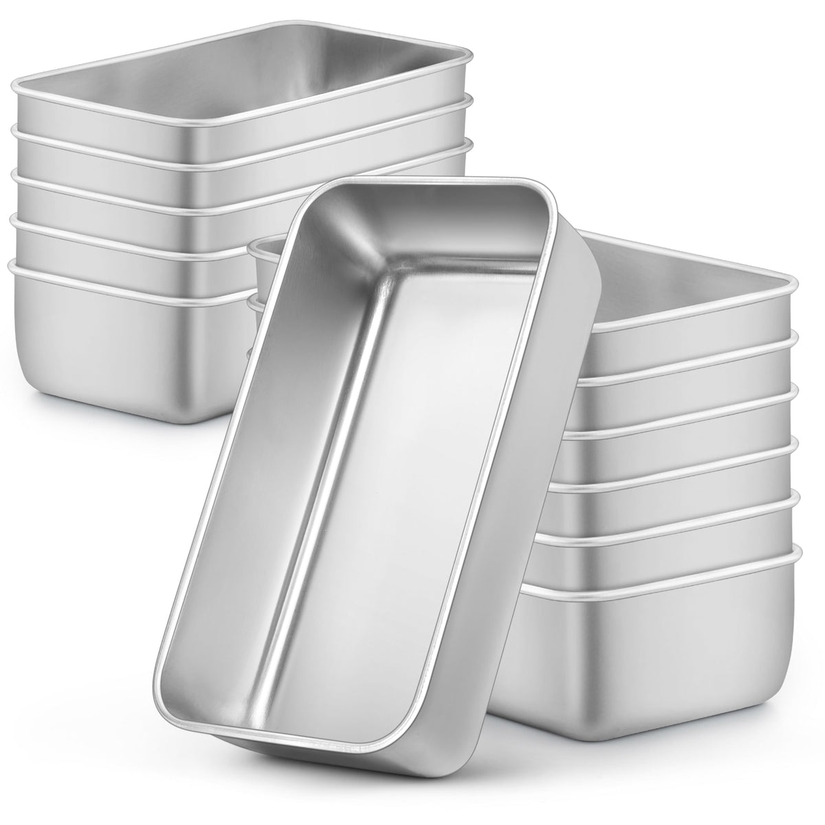 LIANYU bread loaf pans set of 12 for uniform baking with durable stainless steel.