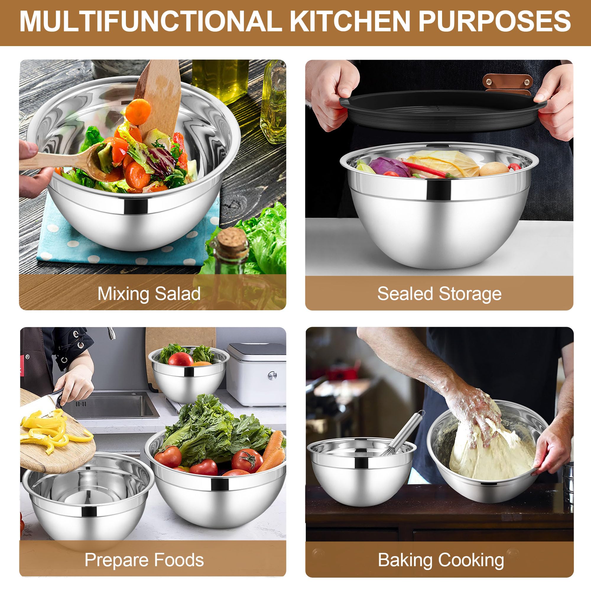 LIANYU dishwasher-safe bowls stay shiny and easy to clean.