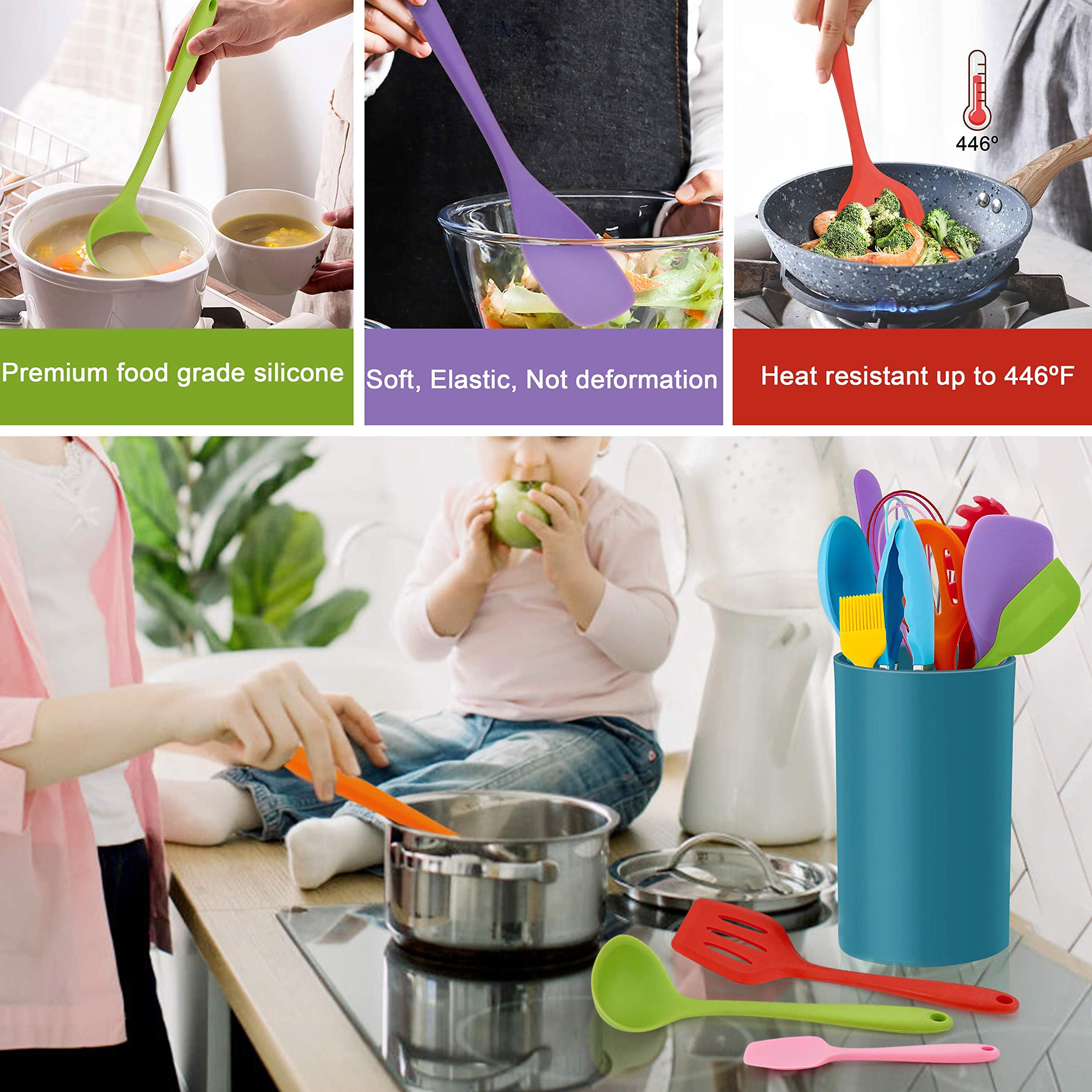 LIANYU kitchen utensils holder on counter for easy access