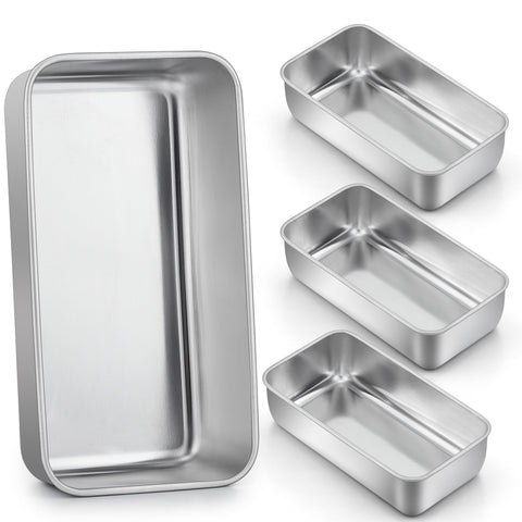 LIANYU 4-pack loaf pans front view for sturdy, even baking.