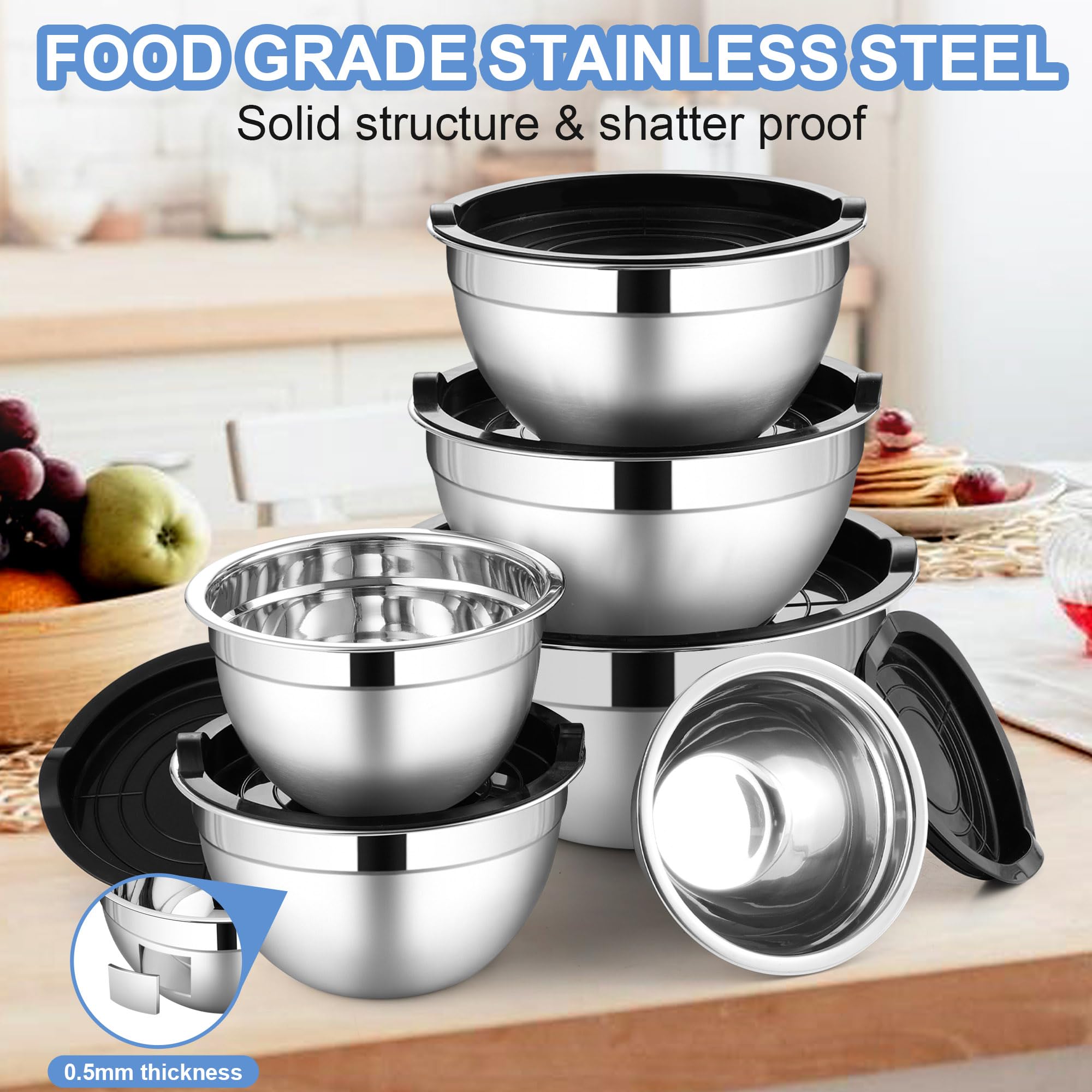 LIANYU nesting design keeps six bowls compact and neatly stored.