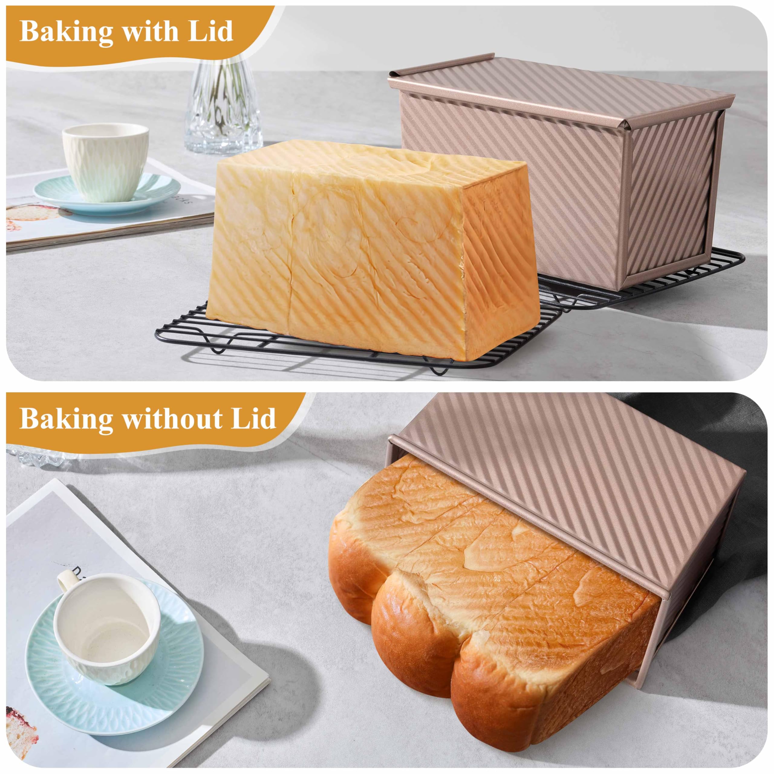 Close-up of nonstick coating on LIANYU loaf pan for easy release