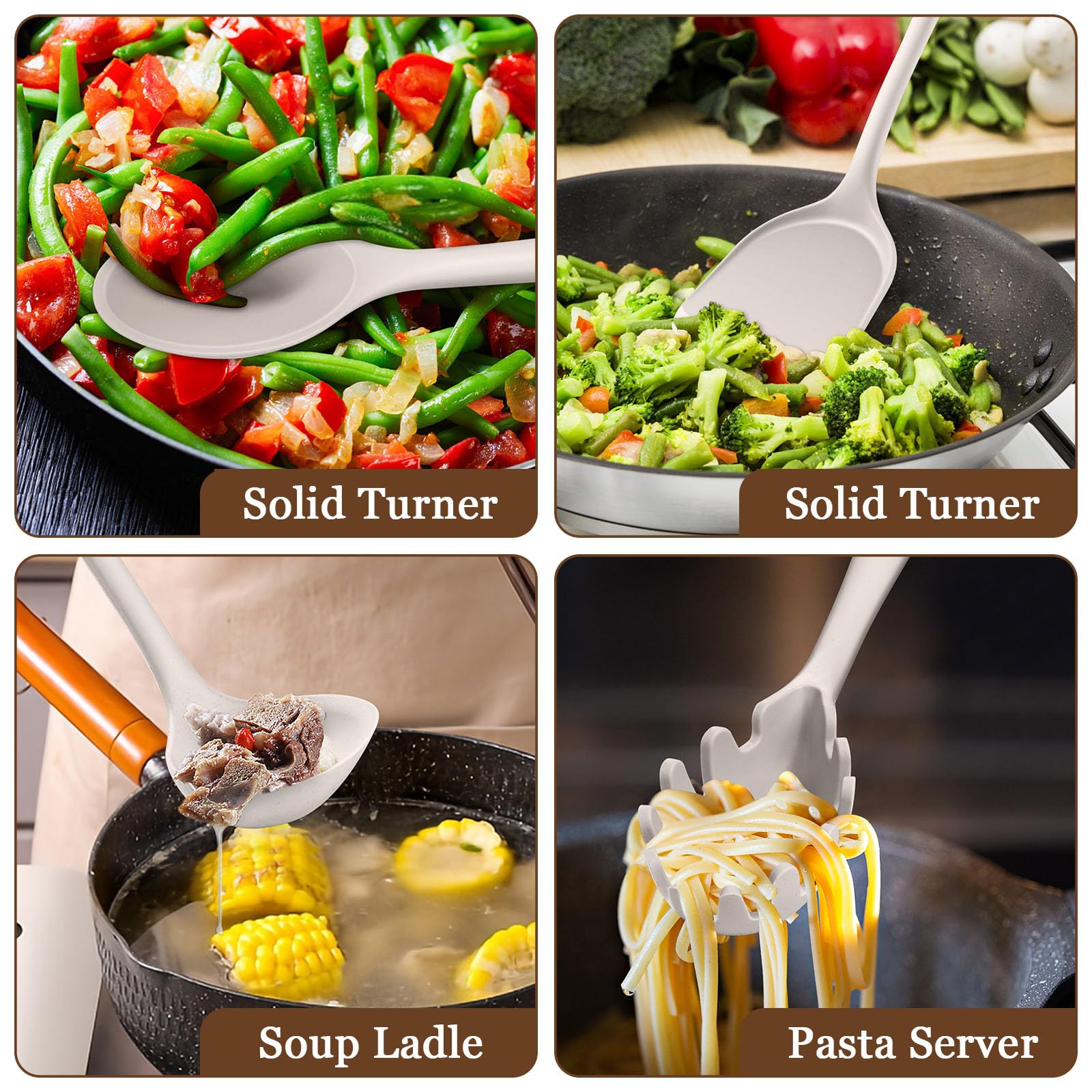 LIANYU pasta server silicone for easy tossing