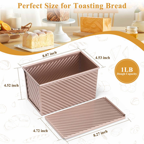 LIANYU Pullman pan in use on a baking sheet for uniform loaf shape