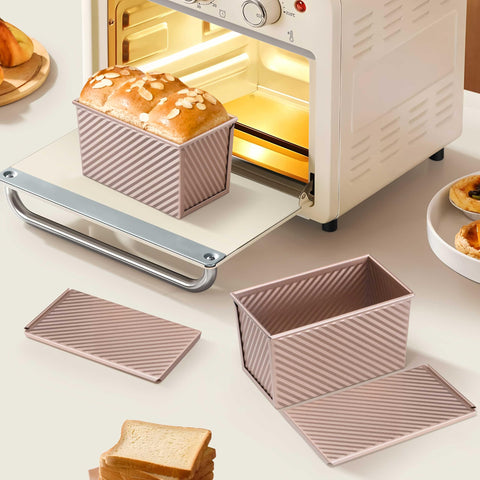 LIANYU loaf pan with lid removed demonstrates versatile loaf shaping