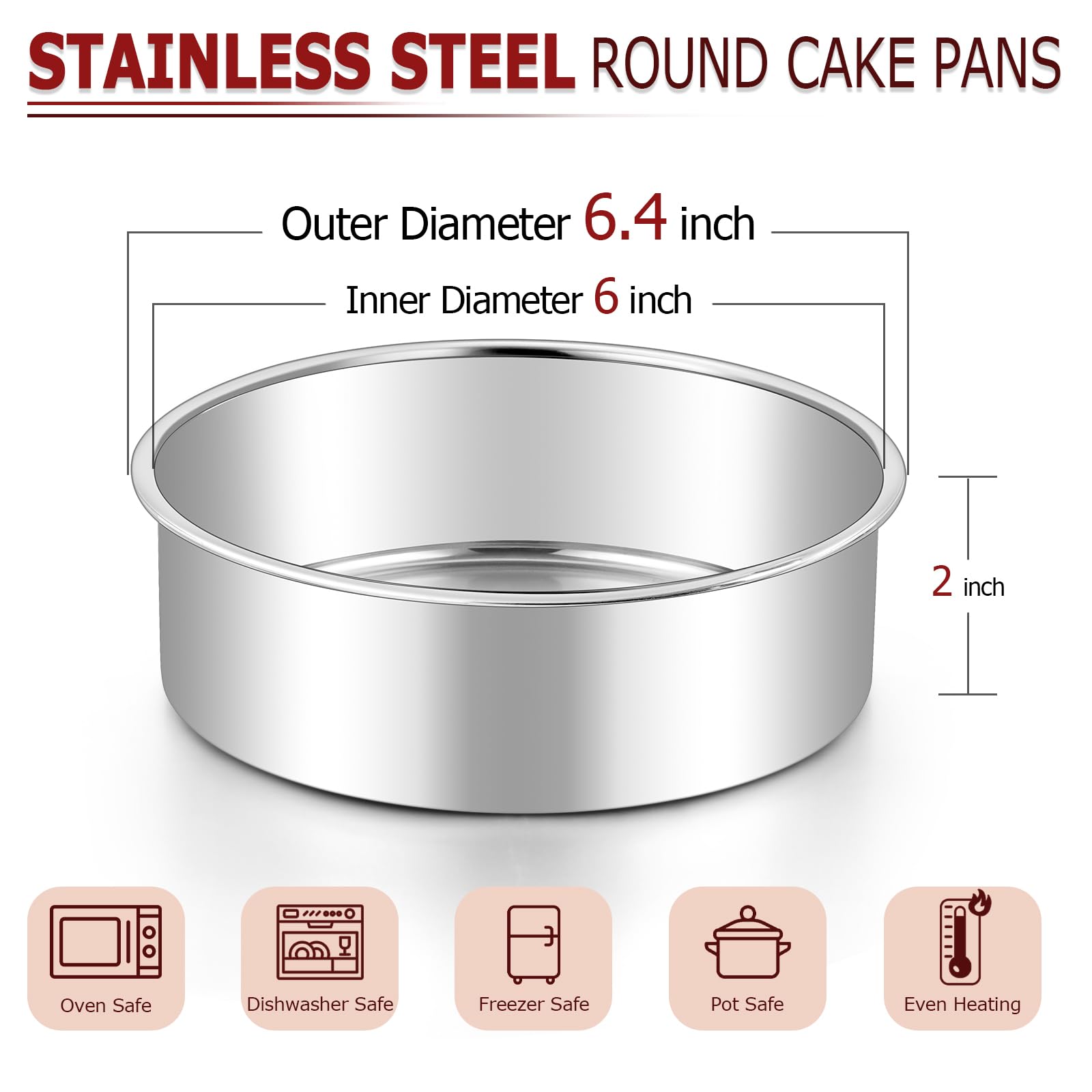 LIANYU round cake pans with mirror finish for easy release and professional results