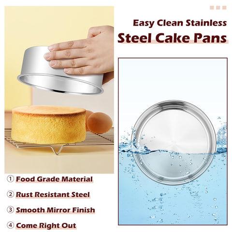 LIANYU round cake pans seamless construction prevents batter leakage.