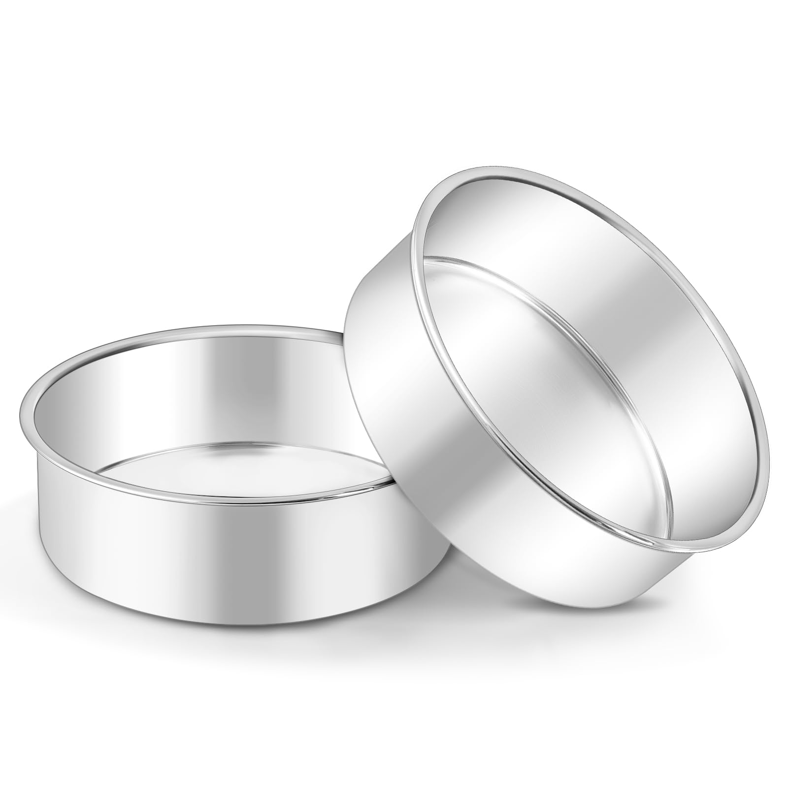 LIANYU round cake pans set of 2 for 6-inch cakes, ideal for even layers.