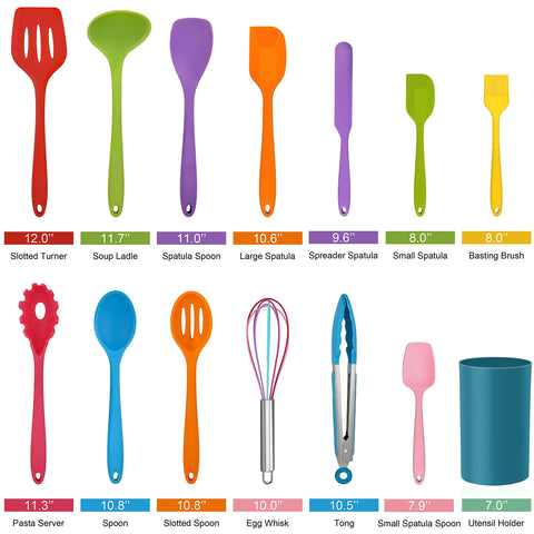 LIANYU silicone spatula-spoon collection for nonstick cookware