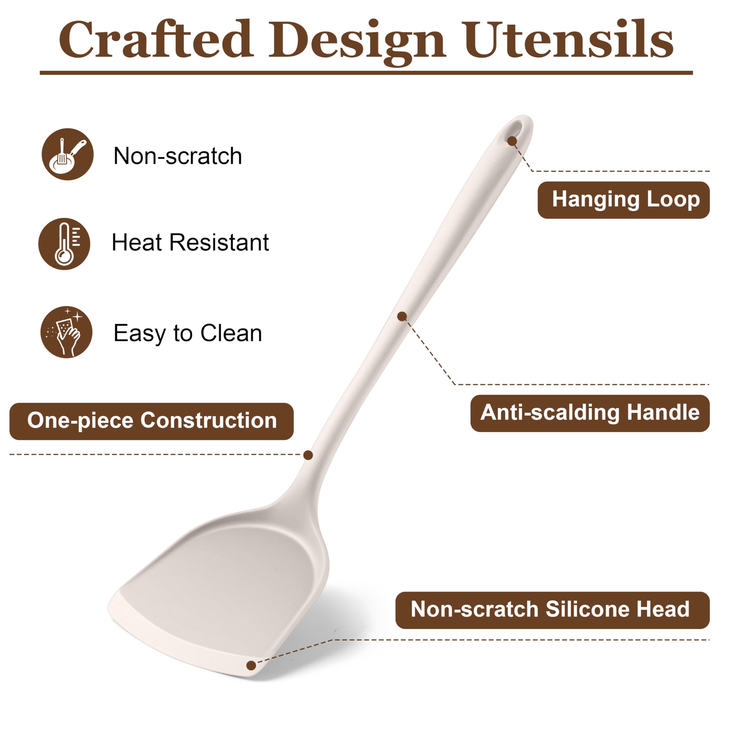 LIANYU solid spoon with ergonomic handle for precise stirring
