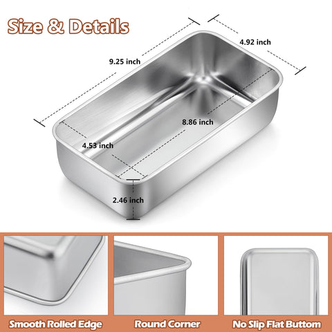 LIANYU loaf pan with rolled-edges for sturdy grip and warp resistance