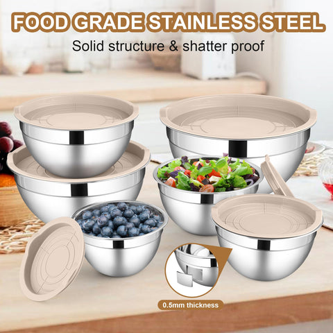 LIANYU stainless steel nesting bowls save cabinet space.