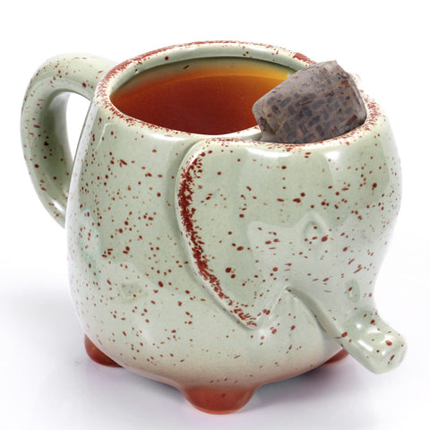 LIAVOEIZ elephant tea mug with tea bag holder for convenient steeping