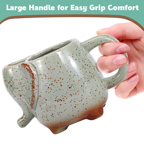 LIAVOEIZ green ceramic tea mug 15oz ideal for morning ritual