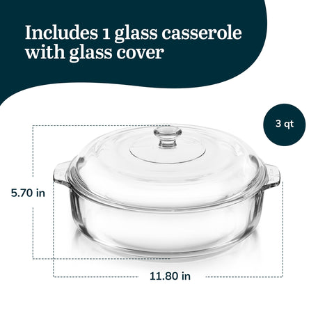 Libbey 55952 stackable casserole for organized storage and quick prep.