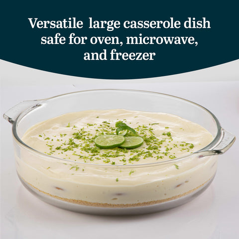 Libbey 55952 clear glass casserole with lid lets you monitor progress.