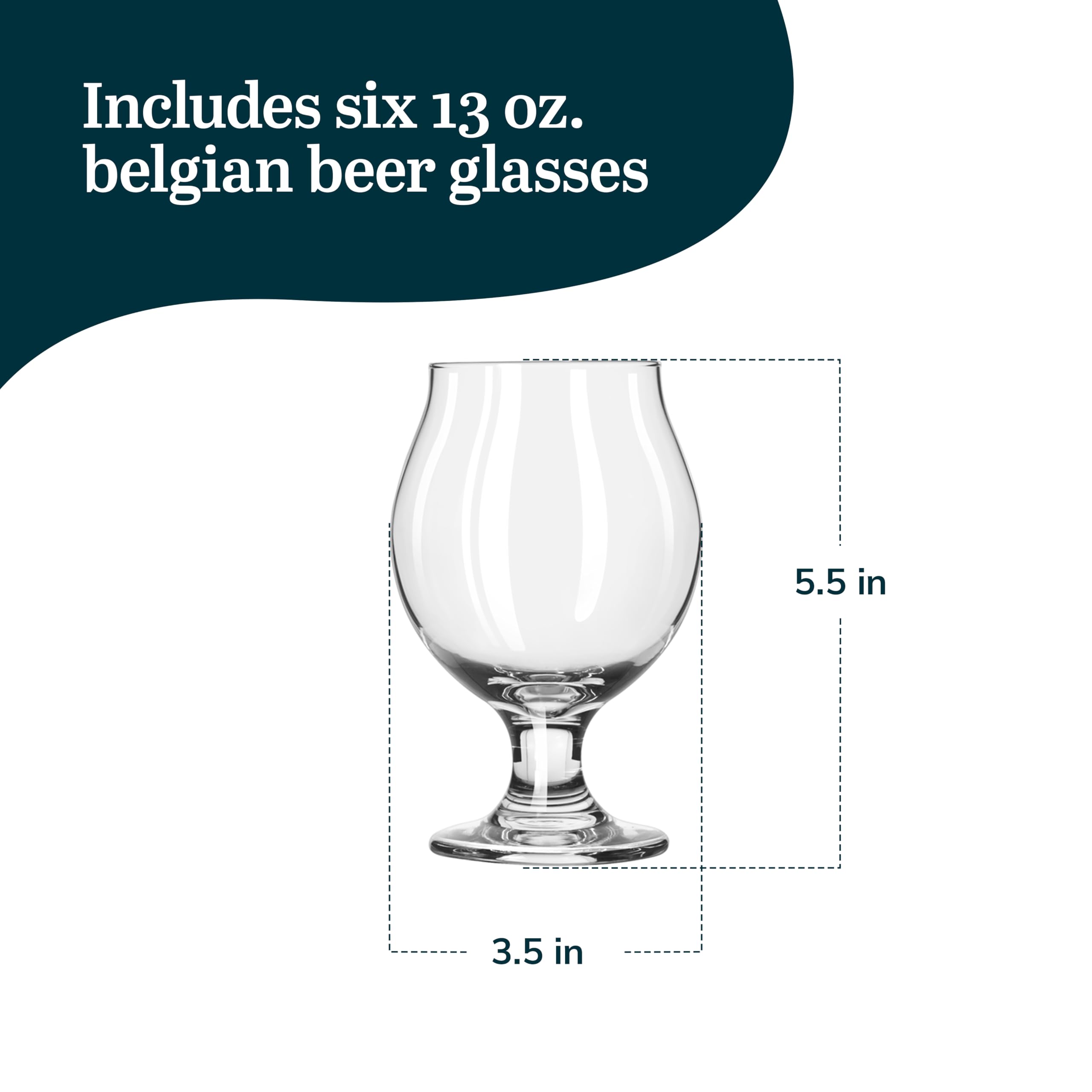 Libbey stemmed beer glass design eases swirling to reveal flavors