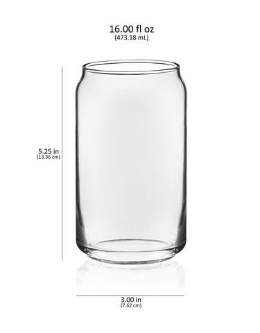 Libbey Classic Can Tumbler clear-glass shows drink color beautifully.