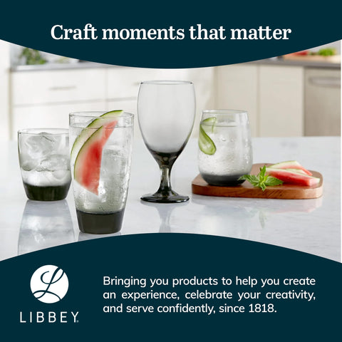Libbey Classic Smoke Tumbler 18oz dishwasher-safe, easy cleanup after gatherings.