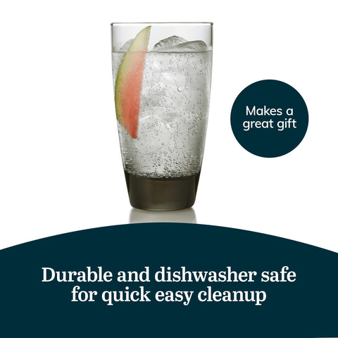 Libbey Classic Smoke Tumbler 18oz stacked collection, ideal for shared entertaining.